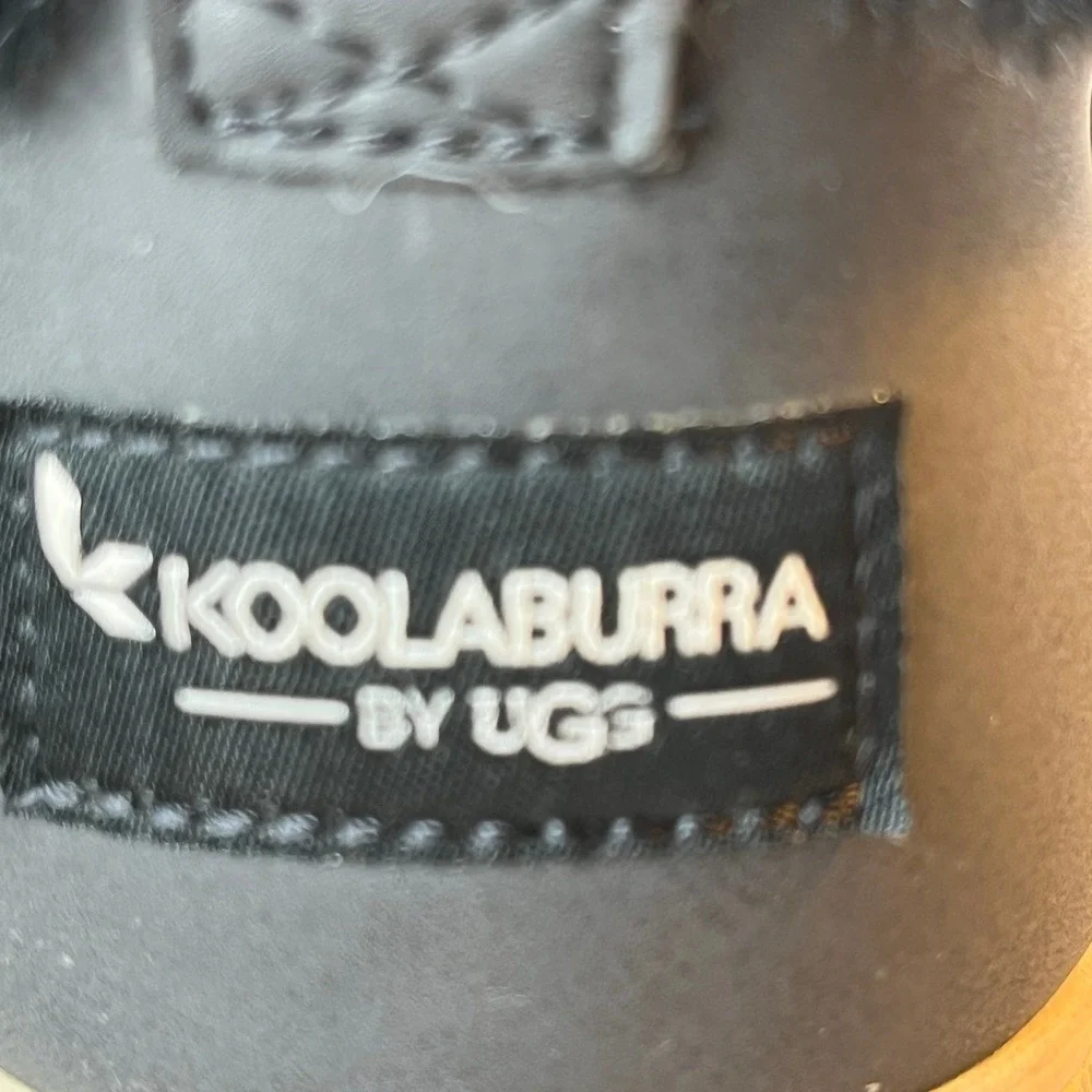 Koolaburra by UGG Black Suede Faux Fur Lace Up Hiker Boots Womens 8